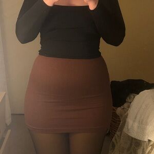 Elegant Brown Women's Skirt